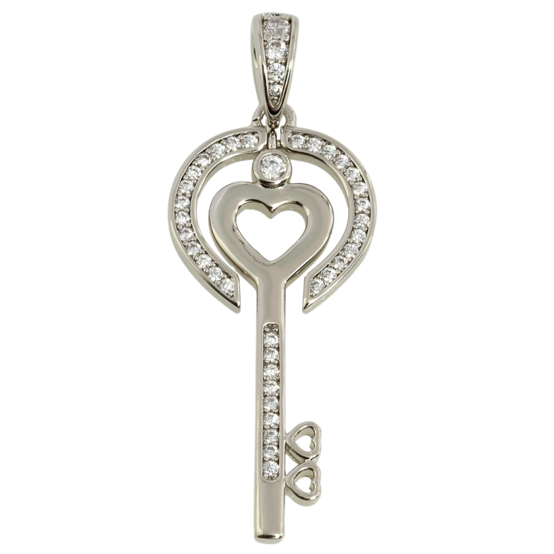 Кулон Xuping Родій Ключик з цирконієм для ланцюжка до 3мм фото №12