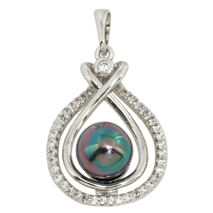 Кулон Xuping Родій Декоративна крапелька із чорною перлиною для ланцюжка до 6мм фото №9