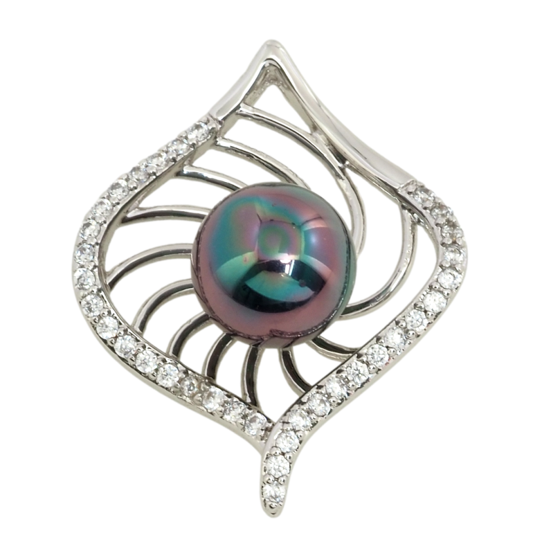 Кулон Xuping Родий Декоративная подвеска с черной жемчужиной для цепочки до 2мм фото №7