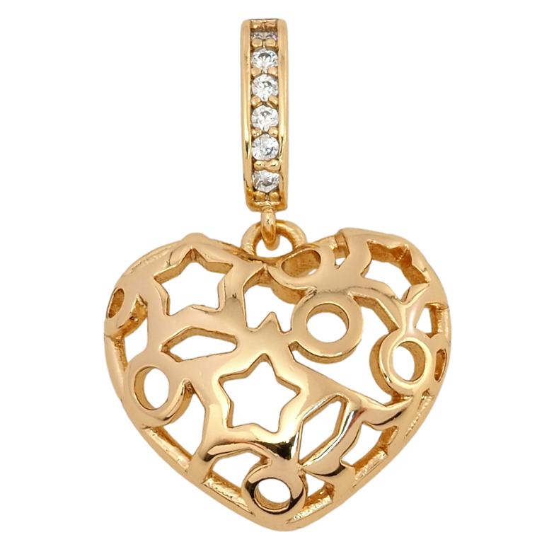 Кулон Xuping Позолота 18K Різьблене серце для ланцюжка до 2мм фото №7