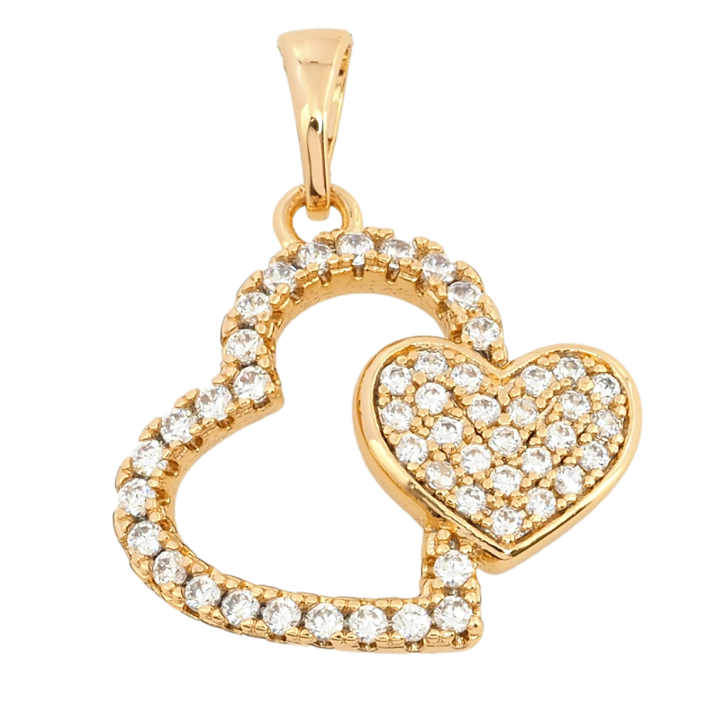 Кулон Xuping Позолота 18K Сердечки з цирконієм для ланцюжка до 5мм фото №7