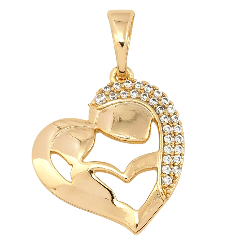 Кулон Xuping Позолота 18K Декоративне сердечко з цирконієм для ланцюжка до 5мм фото №1