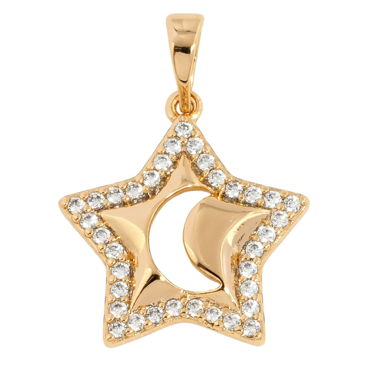 Кулон Xuping Позолота 18K Зірка з Місяцем для ланцюжка до 5мм фото №17