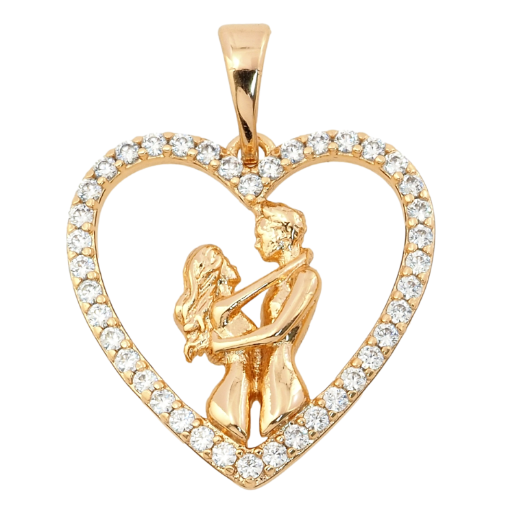 Кулон Xuping Позолота 18K Серце із закоханими для ланцюжка до 5мм фото №5