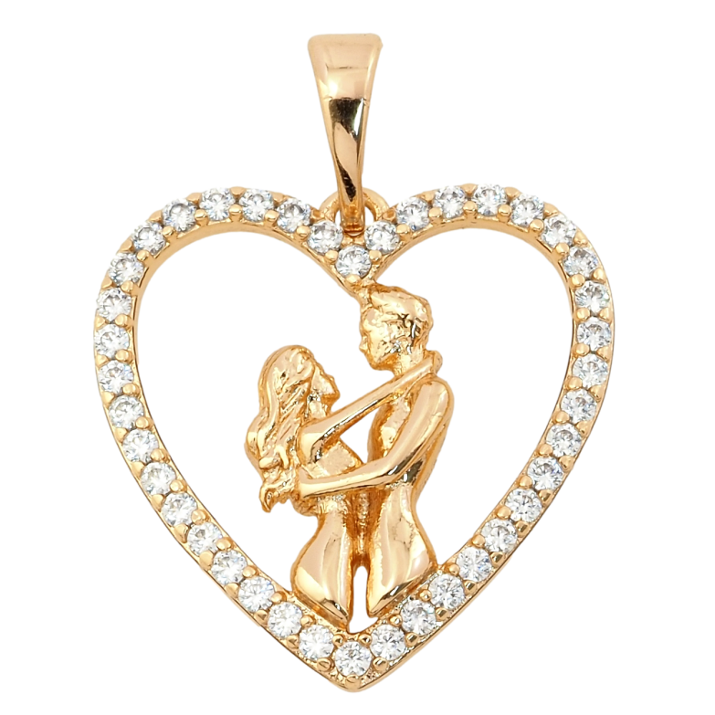 Кулон Xuping Позолота 18K Серце із закоханими для ланцюжка до 5мм фото №6