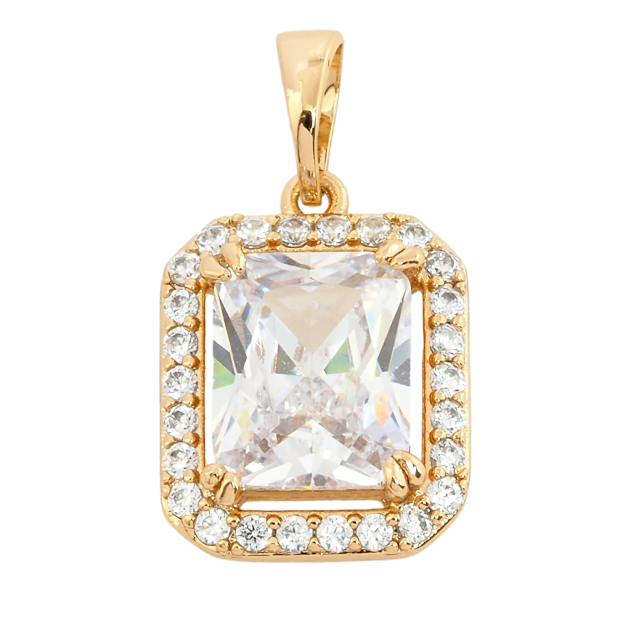 Кулон Xuping Позолота 18K Фіаніт в обрамленні цирконію, 13х15мм для ланцюжка до 5мм фото №1