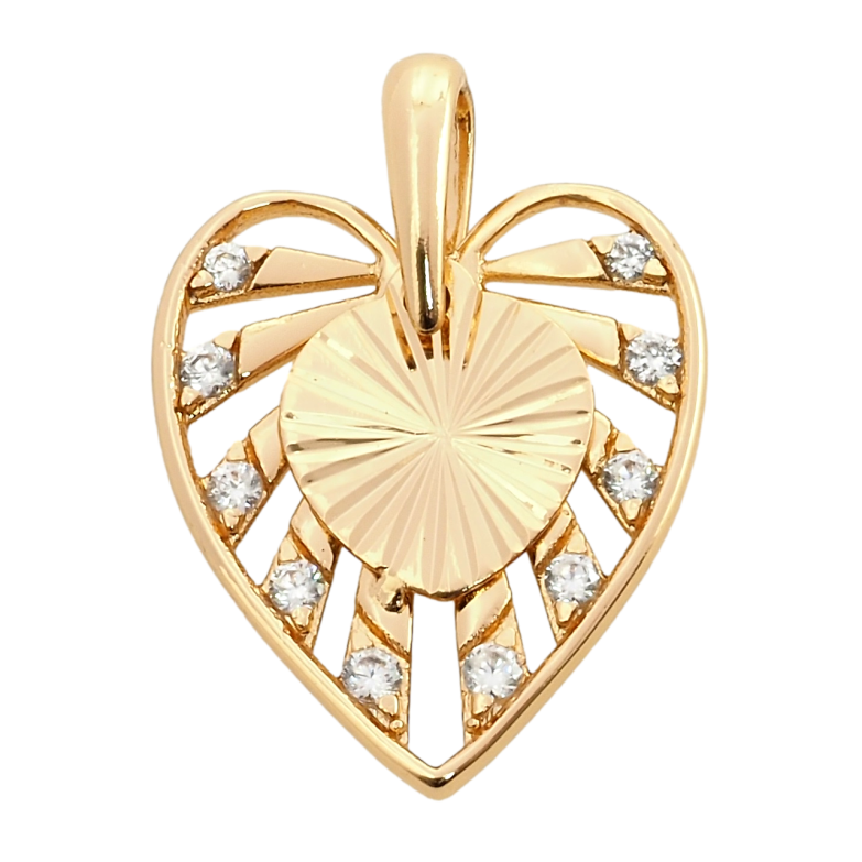 Кулон Xuping Позолота 18K Декоративное сердечко с цирконием для цепочки до 3мм фото №1