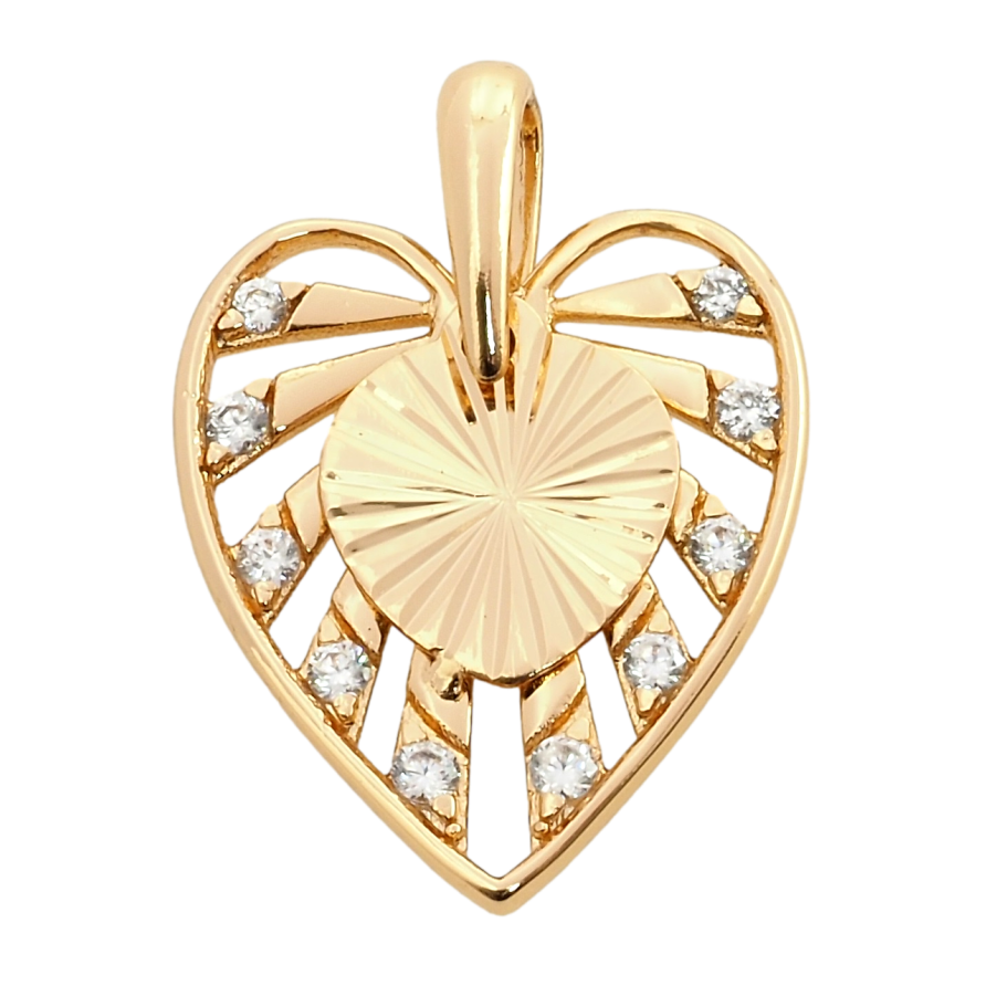 Кулон Xuping Позолота 18K Декоративне серце з цирконієм для ланцюжка до 3мм фото №1