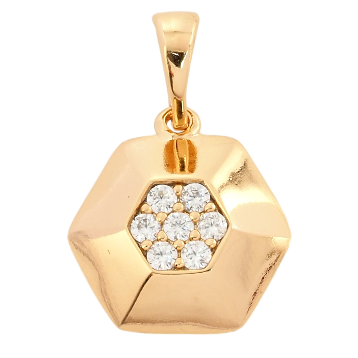 Кулон Xuping Позолота 18K Шестикутник з цирконієм для ланцюжка до 5 мм фото №14