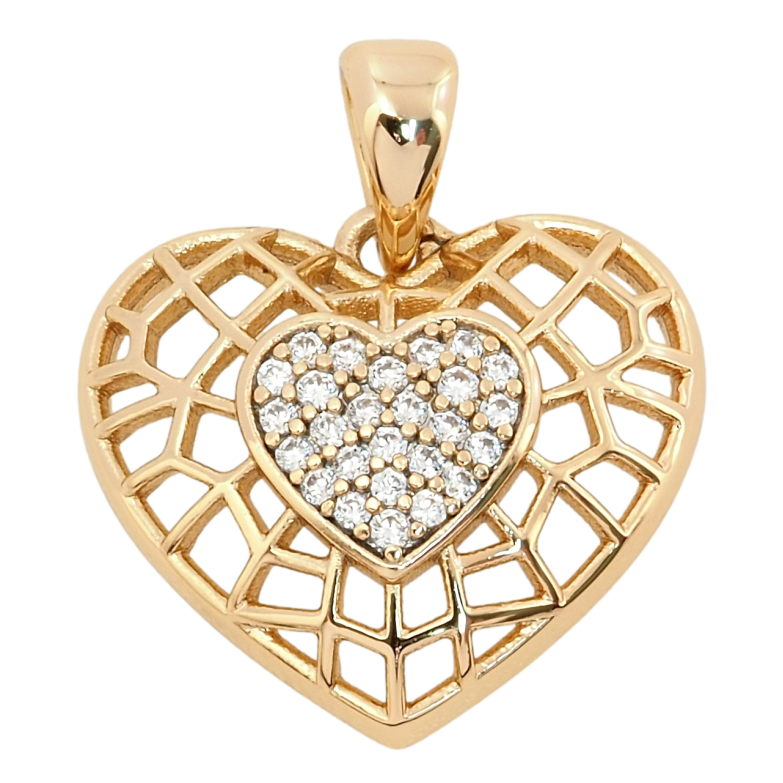 Кулон Xuping Позолота 18K Різне серце з цирконієм для ланцюжка до 3 мм фото №1
