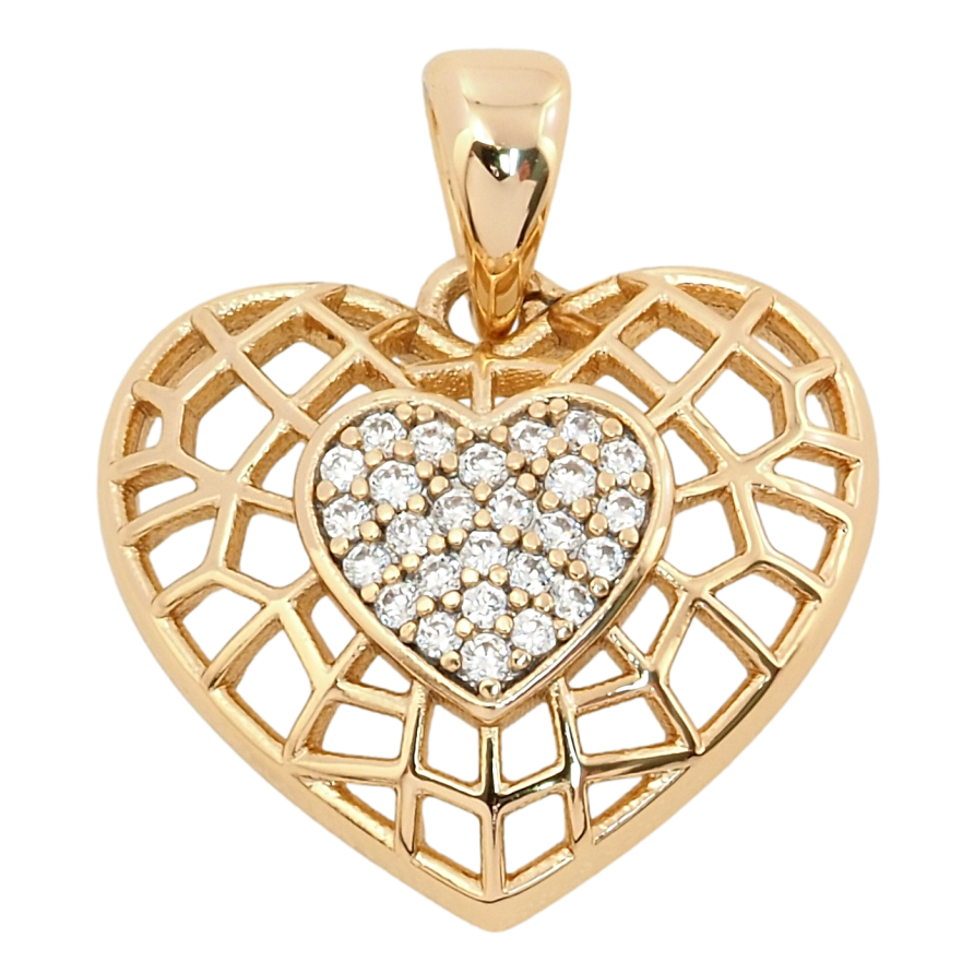 Кулон Xuping Позолота 18K Різне серце з цирконієм для ланцюжка до 3 мм фото №1