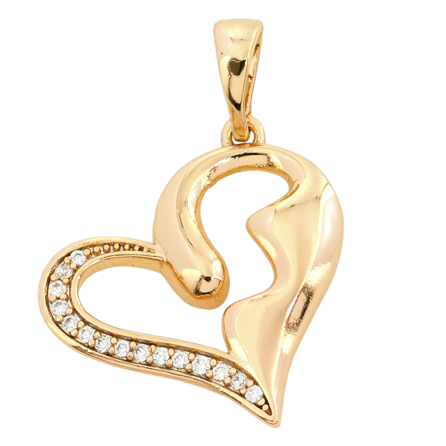 Кулон Xuping Позолота 18K Серце з цирконієм для ланцюжка до 5мм фото №1
