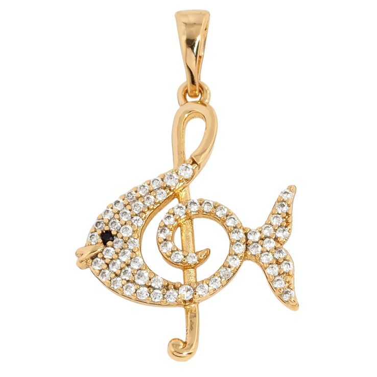 Кулон Xuping Позолота 18K Рибка-Скрипковий ключ для ланцюжка до 5мм фото №17