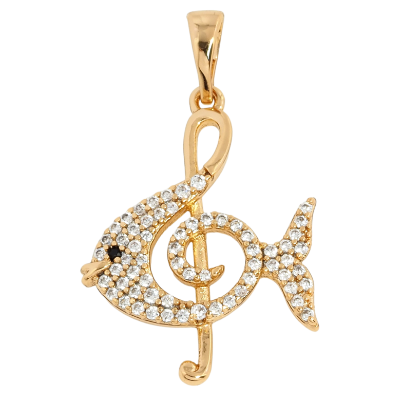 Кулон Xuping Позолота 18K Рыбка-Скрипичный ключ для цепочки до 5мм фото №13