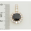 Кулон Xuping Позолота 18K Чорний фіаніт в обрамленні цирконію, ø 14мм для ланцюжка до 3мм. фото №2