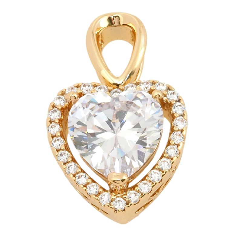 Кулон Xuping Позолота 18K Сердечко с фианитом и цирконием для цепочки до 3мм фото №21