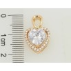 Кулон Xuping Позолота 18K Серце з фіанітом та цирконієм для ланцюжка до 3мм. фото №3
