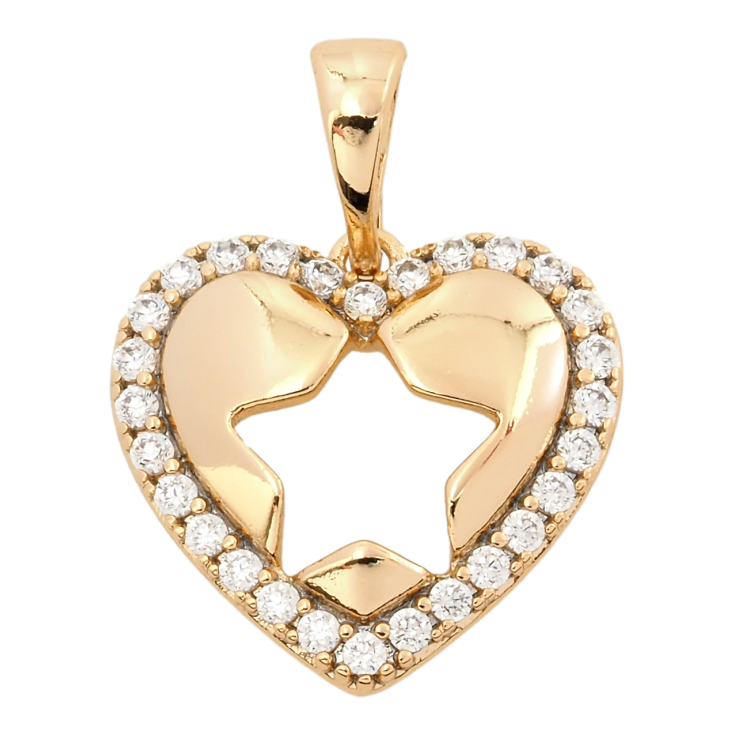 Кулон Xuping Позолота 18K Серце з візерунком зірка для ланцюжка до 5мм фото №2