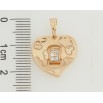 Кулон Xuping Позолота 18K Серце з візерунком та цирконієм для ланцюжка до 5мм фото №2