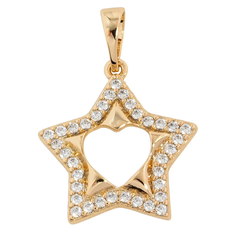 Кулон Xuping Позолота 18K Звезда с узором сердечко для цепочки до 5мм фото №12