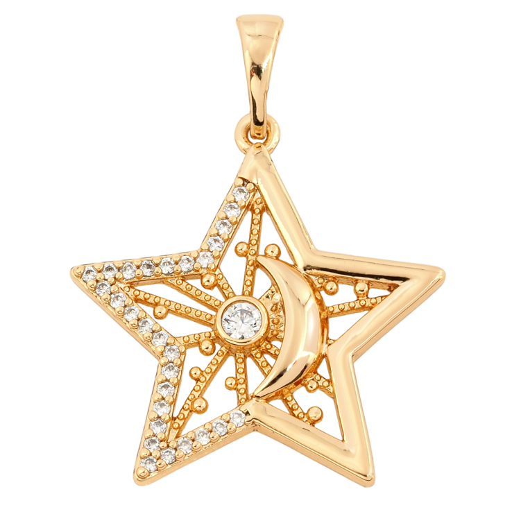 Кулон Xuping Позолота 18K Зірка з Місяцем для ланцюжка до 5мм фото №16