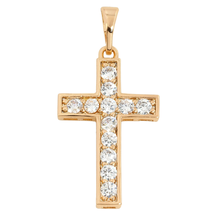 Кулон Xuping Позолота 18K Крест с цирконием для цепочки до 5мм фото №1