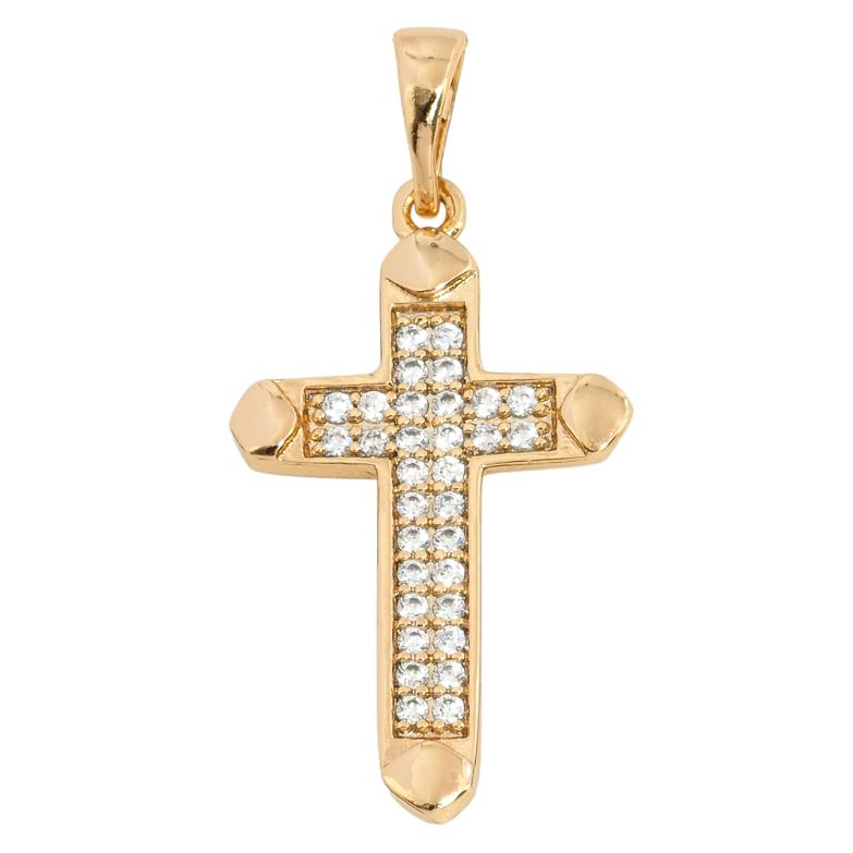 Кулон Xuping Позолота 18K Крест с инкрустацией цирконием для цепочки до 5мм фото №1