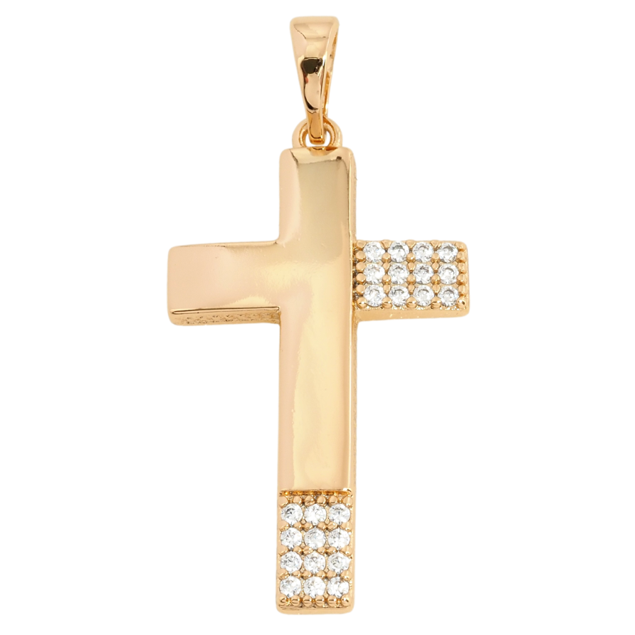 Кулон Xuping Позолота 18K Крест с инкрустацией цирконием для цепочки до 5мм фото №1