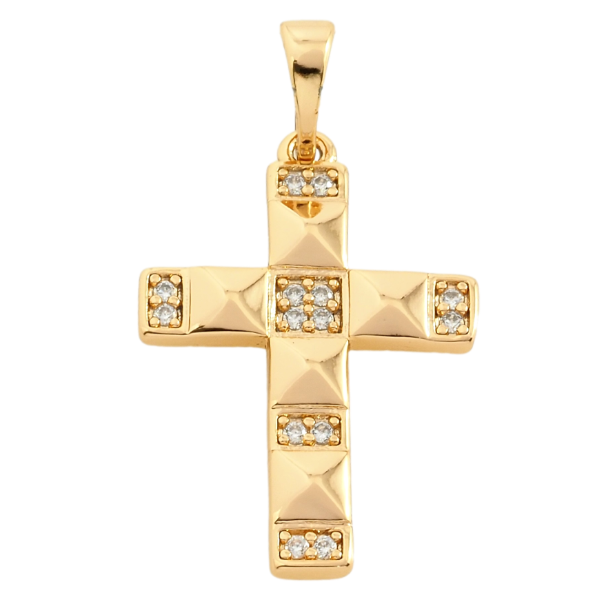 Кулон Xuping Позолота 18K Крест с цирконием для цепочки до 5мм фото №1