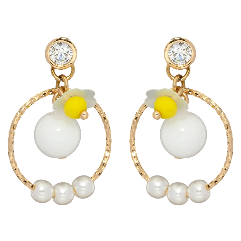 Сережки Xuping Позолота 18K пусети Декоративні підвіски з перлинними намистинами фото №1 Сережки Xuping Позолота 18K пусети Декоративні підвіски з перлинними намистинами фото №1