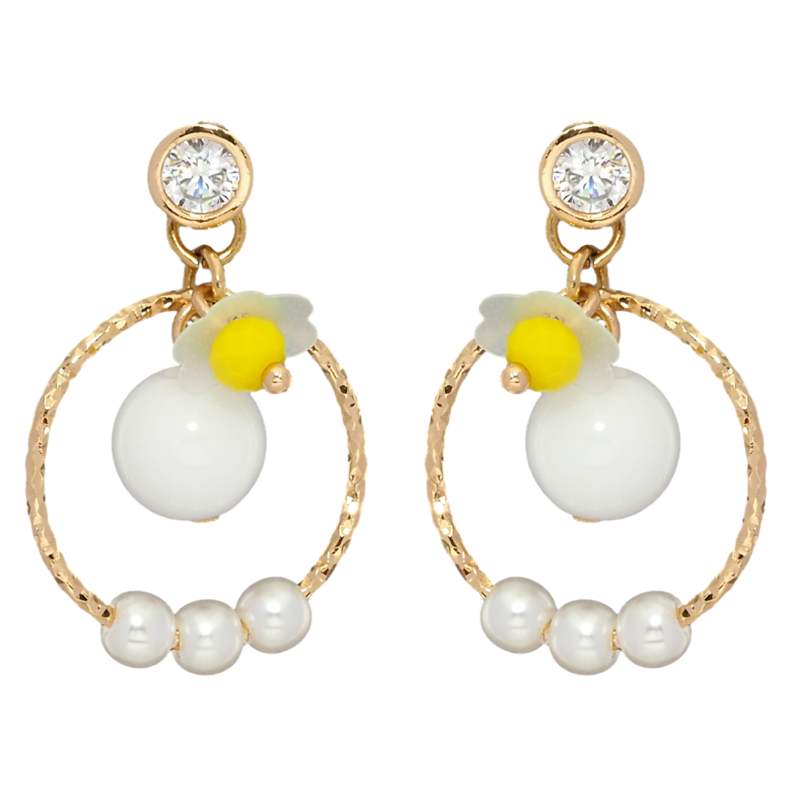 Сережки Xuping Позолота 18K пусети Декоративні підвіски з перлинними намистинами фото №1