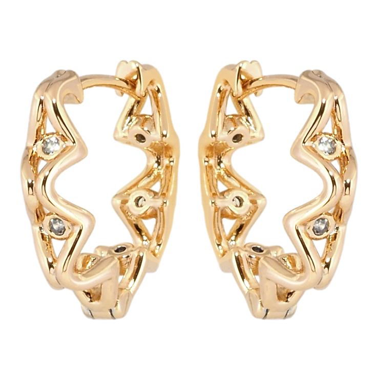 Серьги Xuping Позолота 18K колечки Декоративный узор с цирконием фото №3