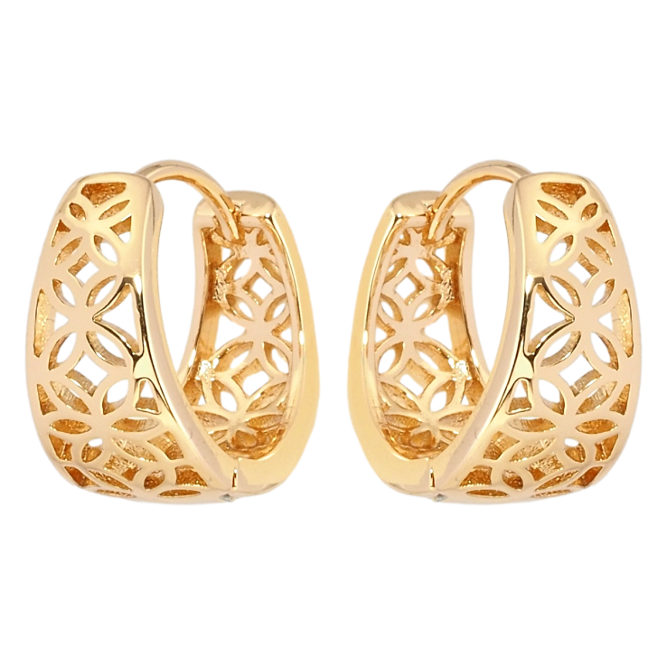 Серьги Xuping Позолота 18K колечки Резной узор фото №4