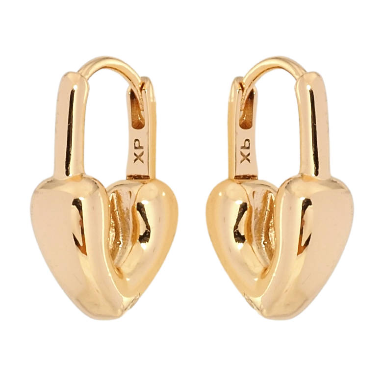 Серьги Xuping Позолота 18K колечки Замочки-сердечки фото №1