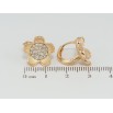 Серьги Xuping Позолота 18K колечки Цветочки с цирконием фото №2
