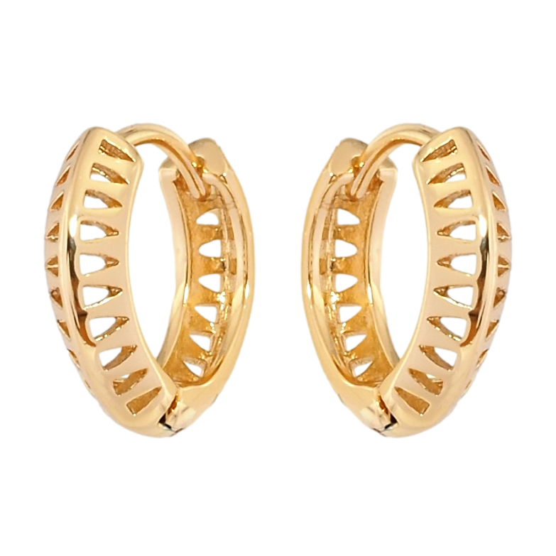 Серьги Xuping Позолота 18K колечки Резной узор фото №1
