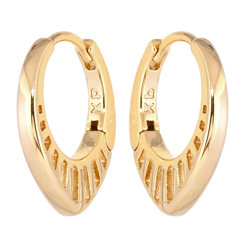 Серьги Xuping Позолота 18K колечки Боковой резной узор фото №1