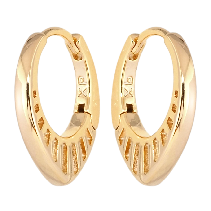 Серьги Xuping Позолота 18K колечки Боковой резной узор фото №1