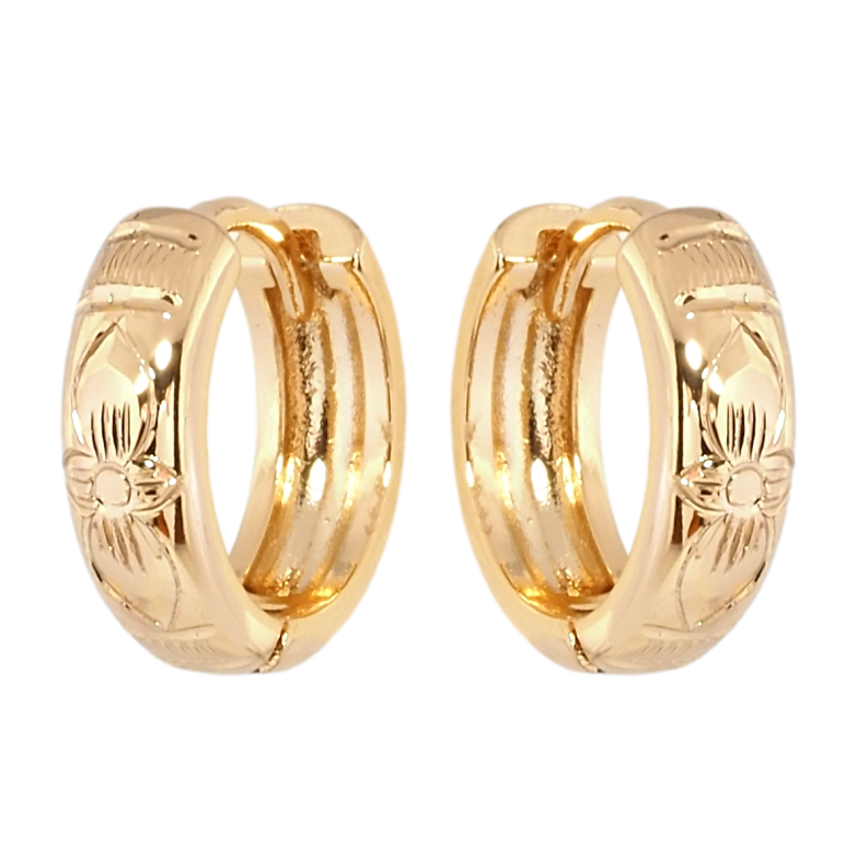 Серьги Xuping Позолота 18K колечки Цветочный узор фото №1