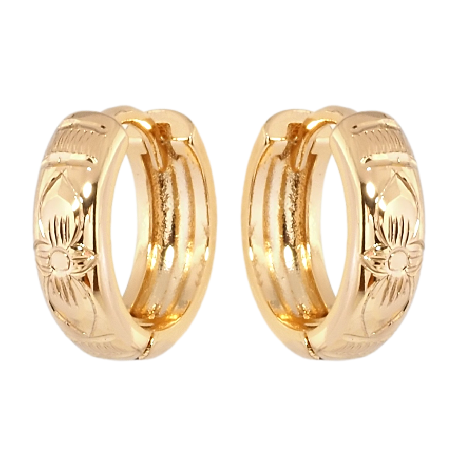 Серьги Xuping Позолота 18K колечки Цветочный узор фото №1
