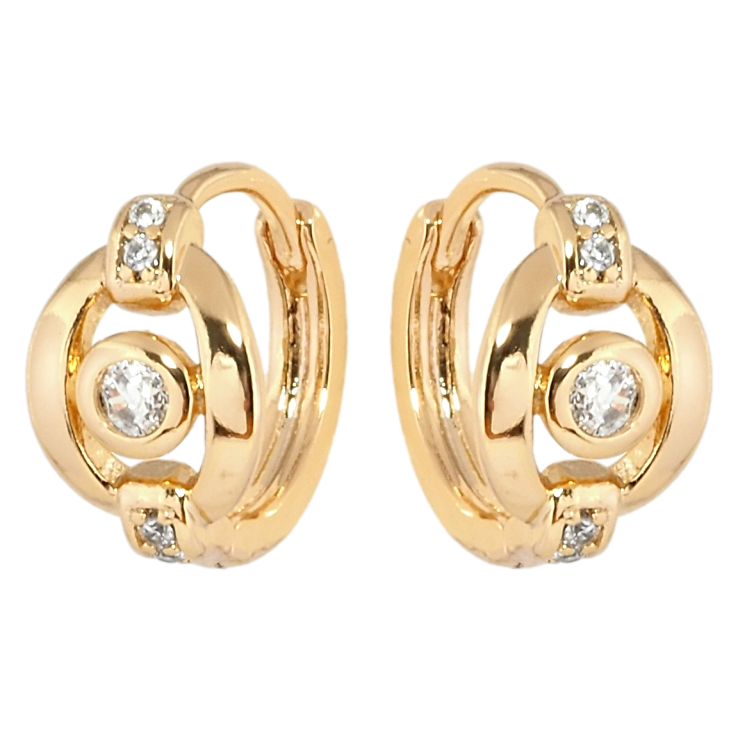 Серьги Xuping Позолота 18K колечки Декоративный узор с цирконием фото №4