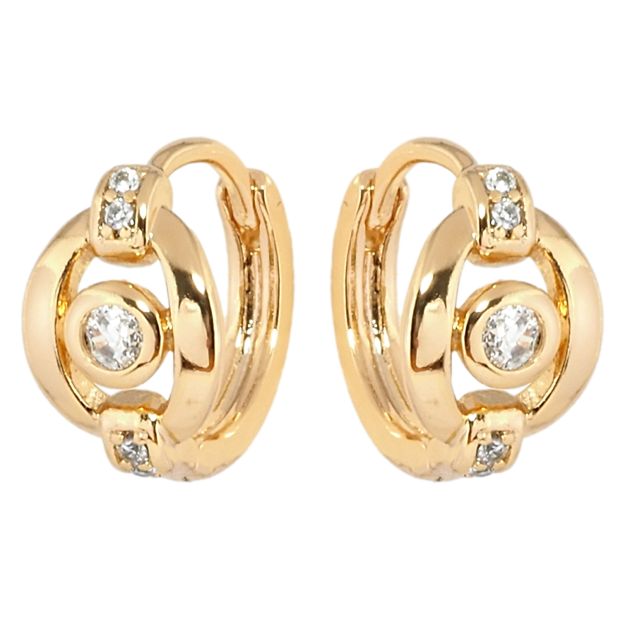 Серьги Xuping Позолота 18K колечки Декоративный узор с цирконием фото №1