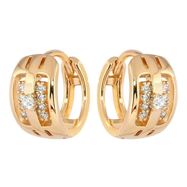 Серьги Xuping Позолота 18K колечки Декоративный узор с цирконием фото №12