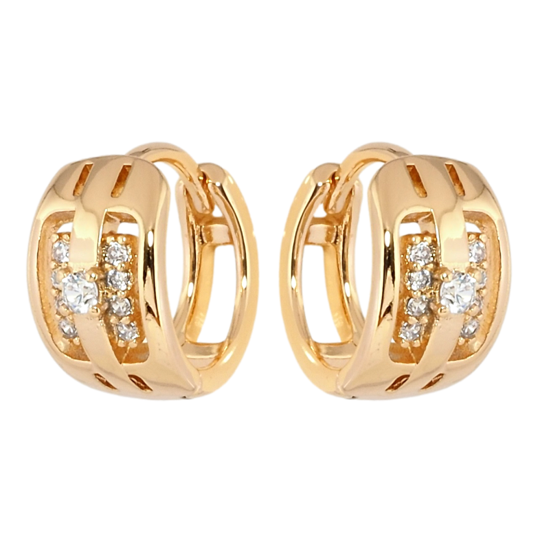 Серьги Xuping Позолота 18K колечки Декоративный узор с цирконием фото №1