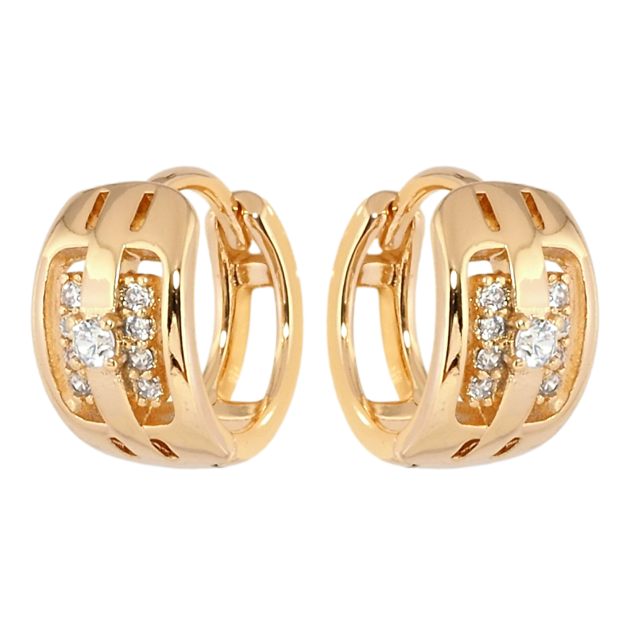 Серьги Xuping Позолота 18K колечки Декоративный узор с цирконием фото №1