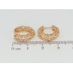 Серьги Xuping Позолота 18K колечки Объемные с резным узором и вставками циркония фото №2