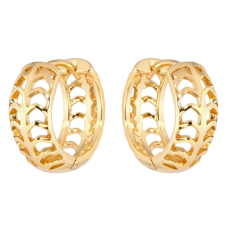 Серьги Xuping Позолота 18K колечки Резной узор фото №10