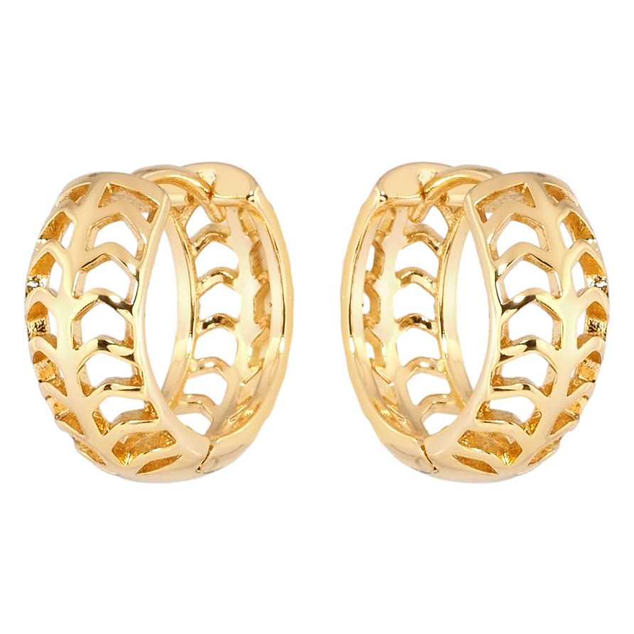 Серьги Xuping Позолота 18K колечки Резной узор фото №1
