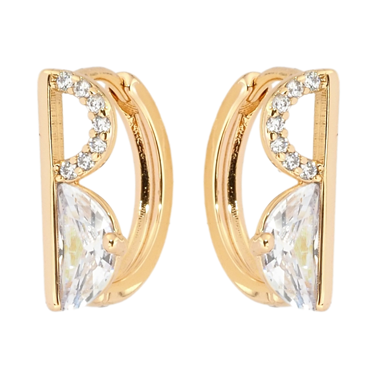 Серьги Xuping Позолота 18K колечки Декоративный узор с цирконием фото №5