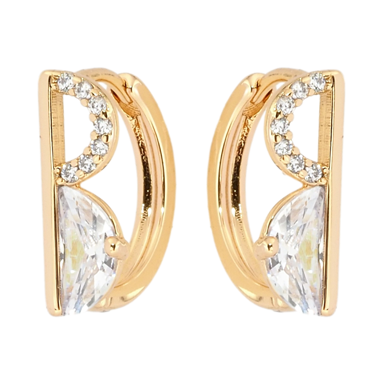 Серьги Xuping Позолота 18K колечки Декоративный узор с цирконием фото №1